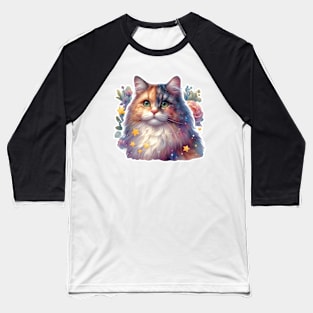 Celestial Cat's Reverie Baseball T-Shirt